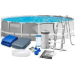 Intex Prism Metal Frame Πισίνα με Μεταλλικό Σκελετό , Αντλία Φίλτρου & Σκάλα 427x107x107εκ.